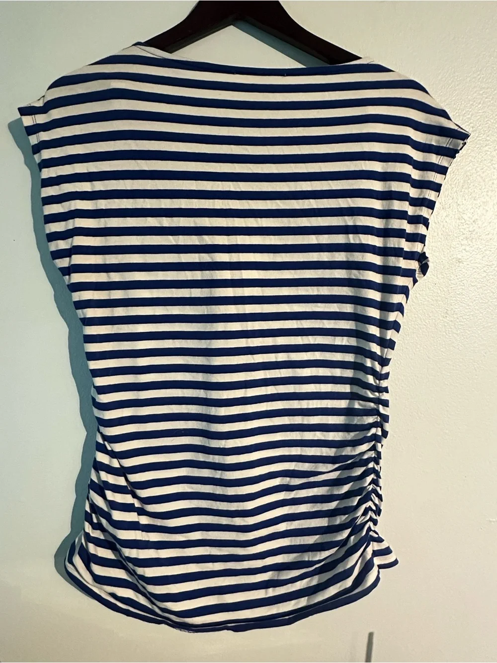 Michael Kors Navy & White Striped Tank Top with Zipper Accent